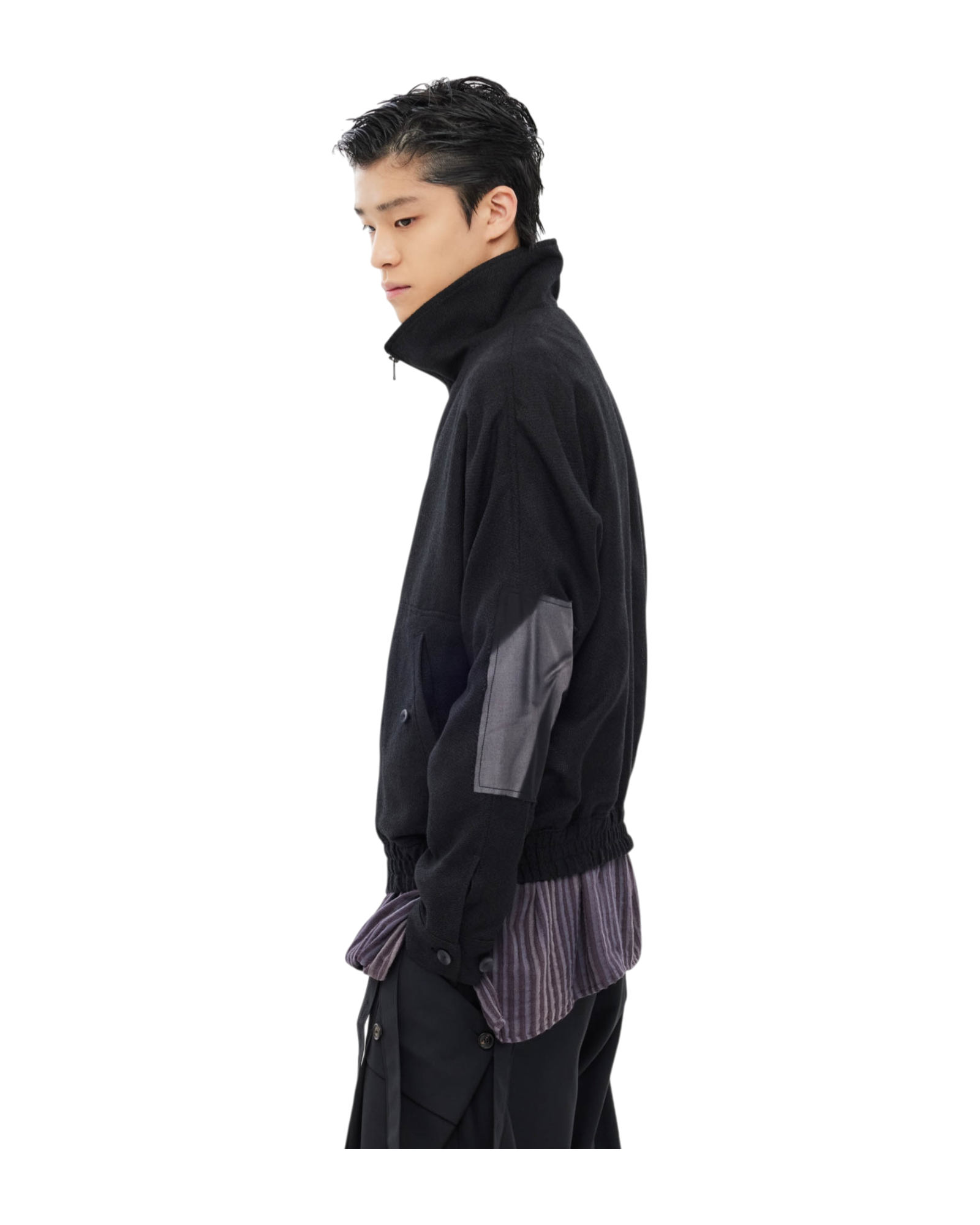 Jiyong Kim Sun-Bleached Double Front Jacket Black