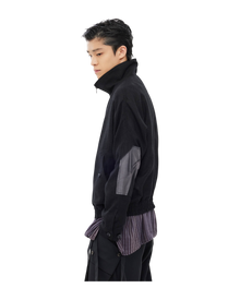 Jiyong Kim Sun-Bleached Double Front Jacket Black