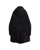 Jiyong Kim Sun-Bleached Double-Breasted Hooded Coat Black