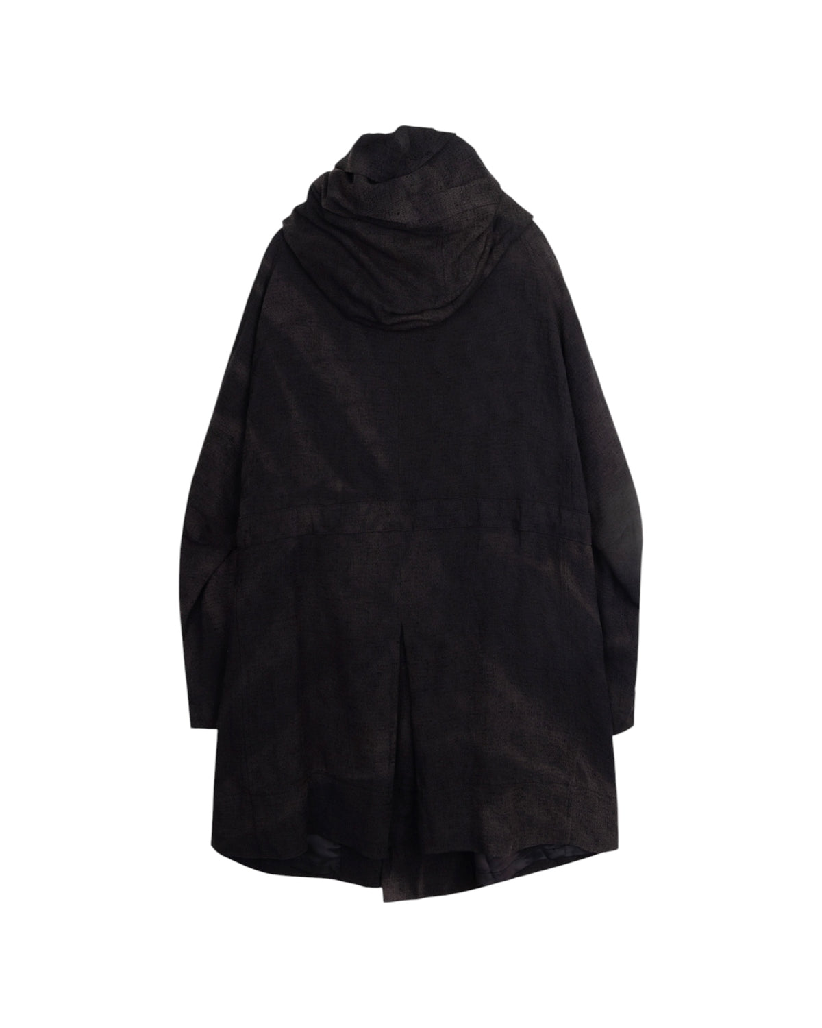 Jiyong Kim Sun-Bleached Double-Breasted Hooded Coat Black