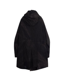Jiyong Kim Sun-Bleached Double-Breasted Hooded Coat Black