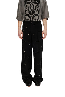 Song for the Mute Metal Bead Boyfriend Jeans Black