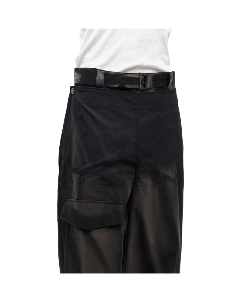 Jiyong Kim Sun-Bleached Double Front Wide Trousers Black