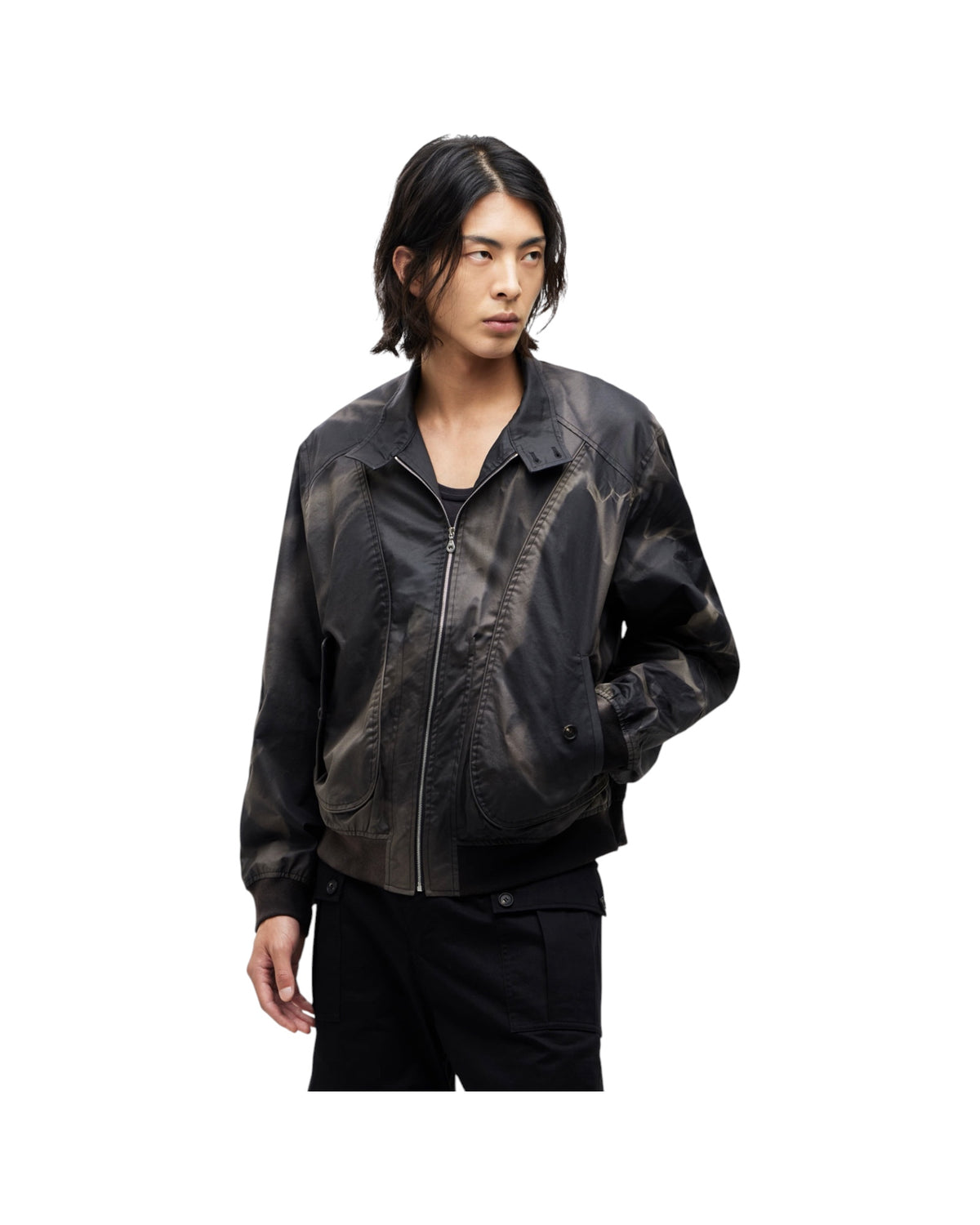Jiyong Kim Sun-Bleached High Neck Blouson Black