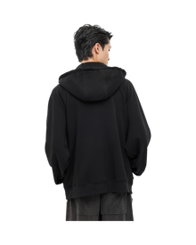 Jiyong Kim Asymmetric Zip-Up Hoodie Black