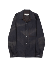 Jiyong Kim Sun-Bleached Raw Edged Shirt Black