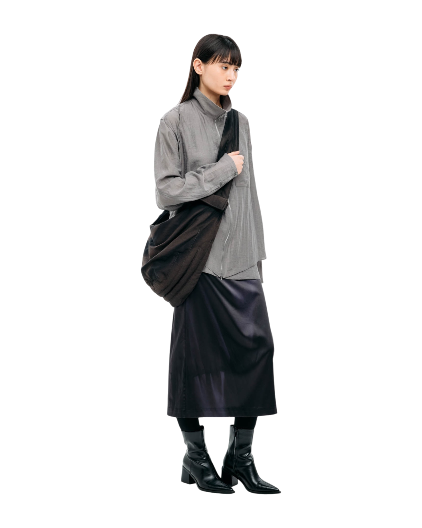 Jiyong Kim Sun-Bleached Draped Shoulder Bag Black