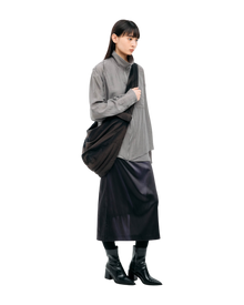 Jiyong Kim Sun-Bleached Draped Shoulder Bag Black