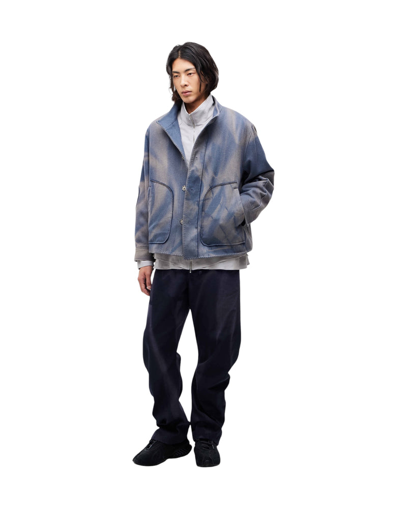 Jiyong Kim Sun-Bleached Blanket Jacket Blue