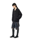 Jiyong Kim Asymmetric Zip-Up Hoodie Black