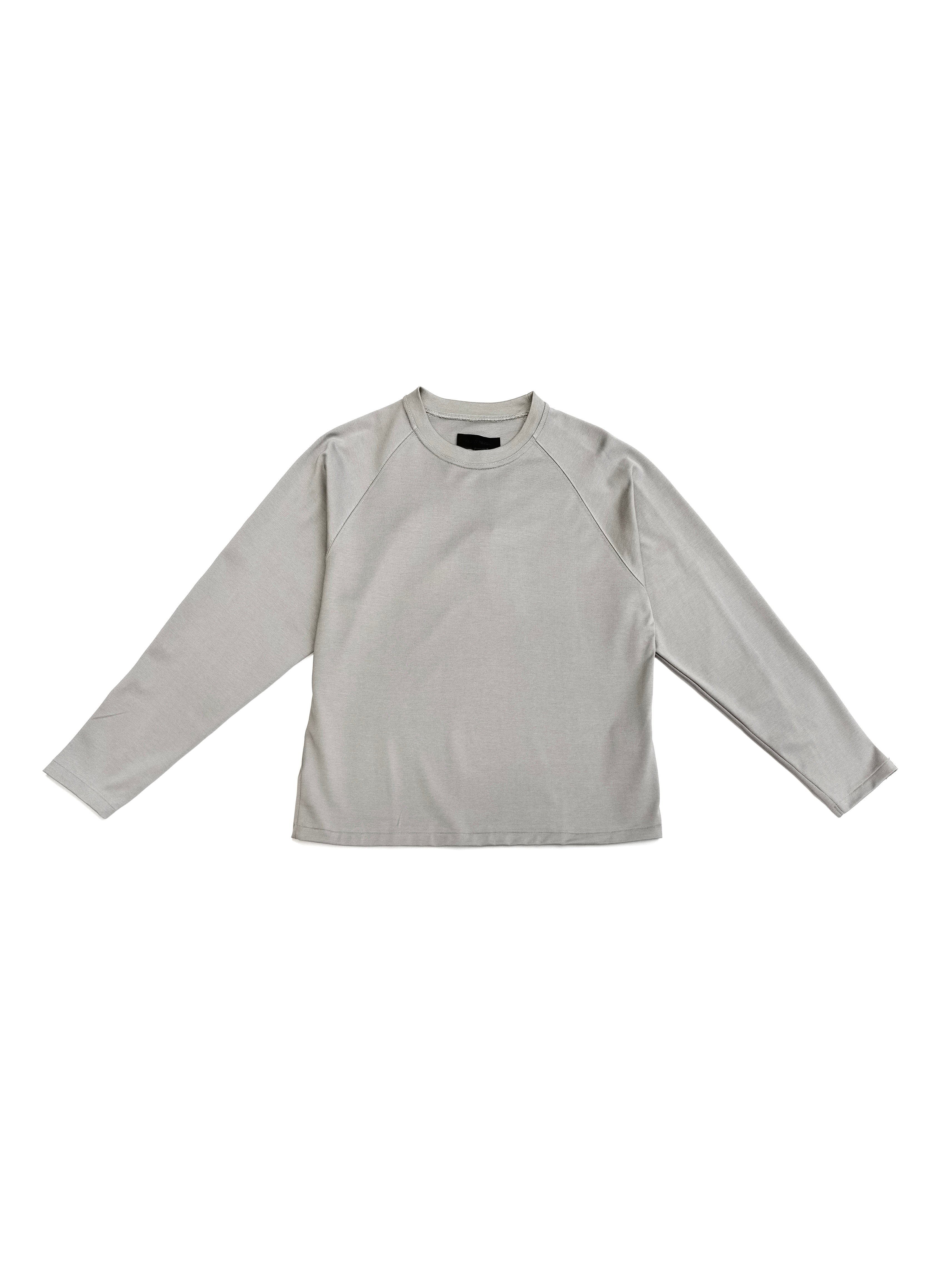 Omar Afridi Long Sleeve Cotton T Concrete - Designer Tee | VAVA