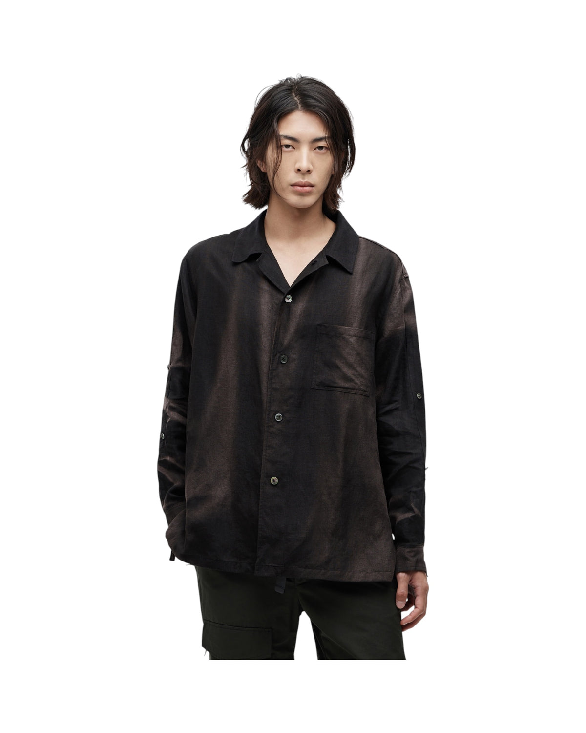 Jiyong Kim Sun-Bleached Strap Shirt Black