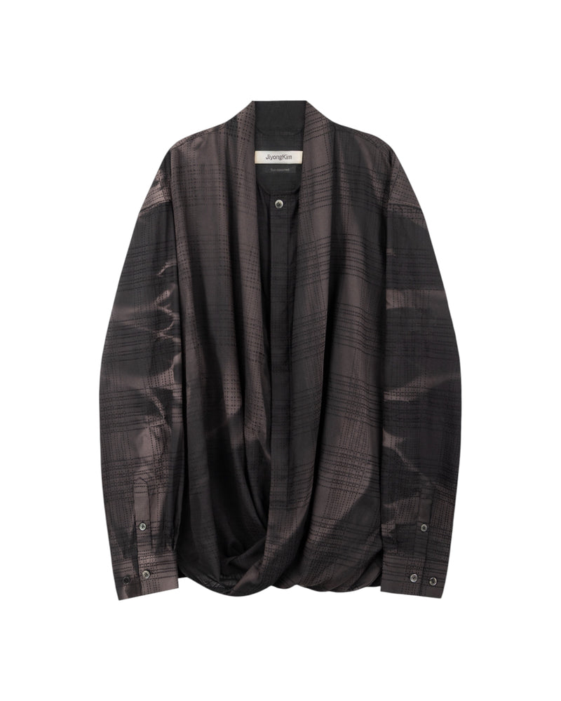 Jiyong Kim Sun-Bleached Drape Shirt Black