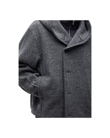 Jiyong Kim Hooded Wool Jacket Grey