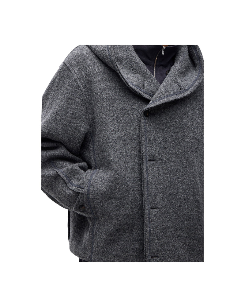 Jiyong Kim Hooded Wool Jacket Grey