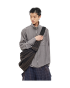 Jiyong Kim Sun-Bleached Draped Shoulder Bag Black