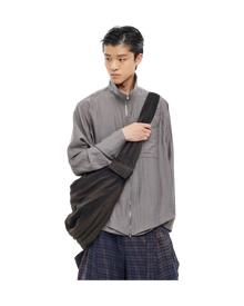 Jiyong Kim Sun-Bleached Draped Shoulder Bag Black