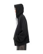 Jiyong Kim Asymmetric Zip-Up Hoodie Black