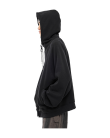 Jiyong Kim Asymmetric Zip-Up Hoodie Black