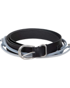 Jiyong Kim Sun-Bleached String Detailed Leather Belt Black
