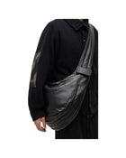 Jiyong Kim Draped Leather Shoulder Bag Black