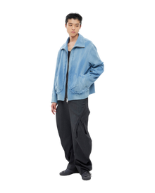 Jiyong Kim Sun-Bleached Raw Edged Jacket Light Blue