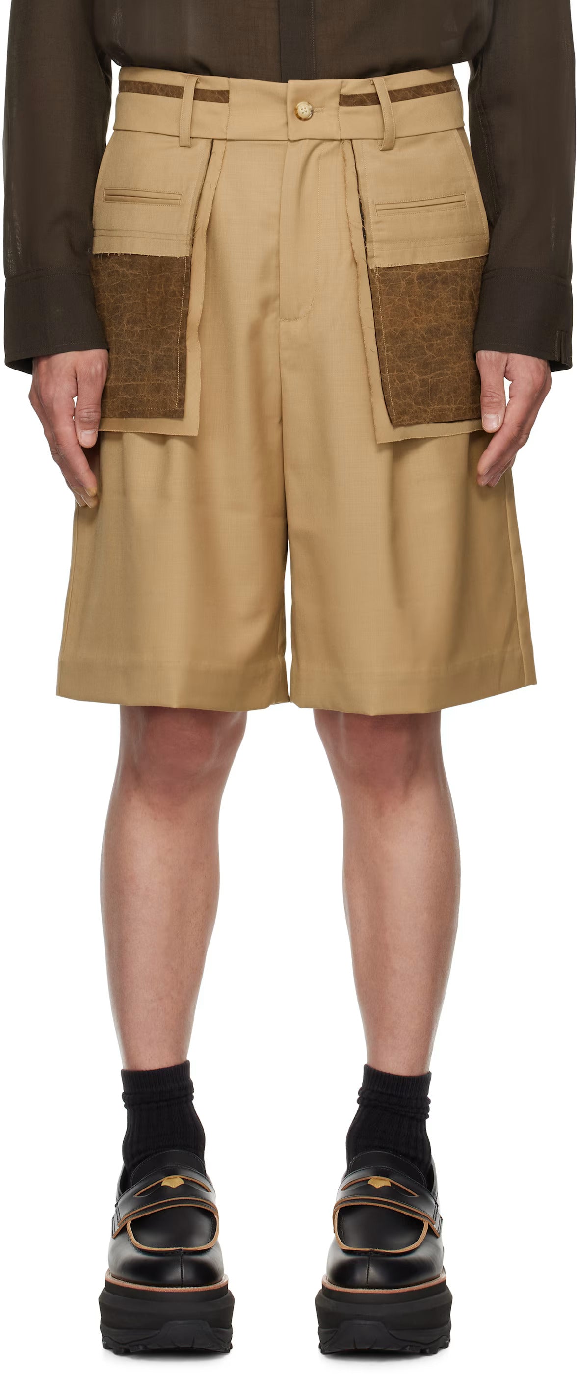 FengChenWang Reconstructed Patchwork Shorts