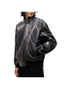 Jiyong Kim Sun-Bleached High Neck Blouson Black