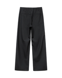 VAVA STORE pet-tree-kor charcoal regular fit wool-blend trousers with a back welt pocket and side patch pocket.