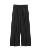VAVA STORE pet-tree-kor Gaze black cotton pants with elastic waistband, front pleats, and relaxed fit.