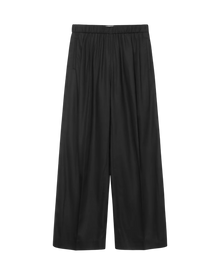 VAVA STORE pet-tree-kor Gaze black cotton pants with elastic waistband, front pleats, and relaxed fit.